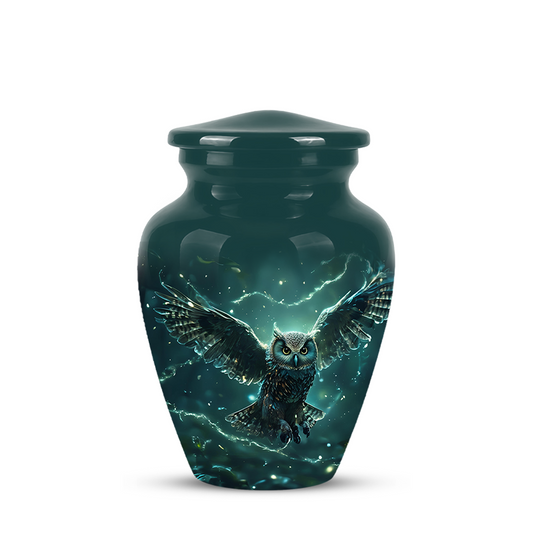 Flying Owl Cremation Urn - Night Owl Burial Urns For Human Ashes
