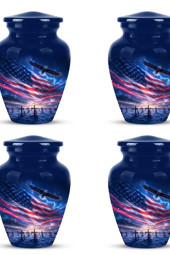 Personalized American Flag Cremation Urn for Ashes – Custom Military Memorial Urn