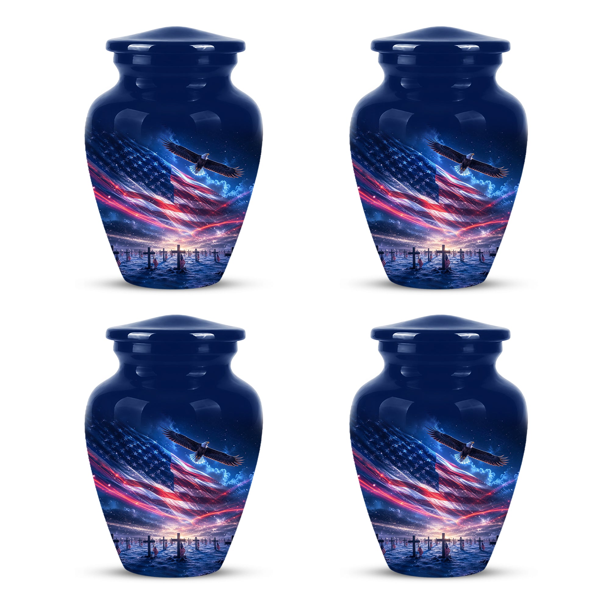 Personalized American Flag Cremation Urn for Ashes – Custom Military Memorial Urn