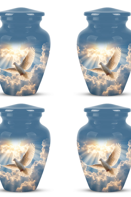 White Dove Bird Themed Urn - Custom Handcrafted Memorial Urns For Ashes
