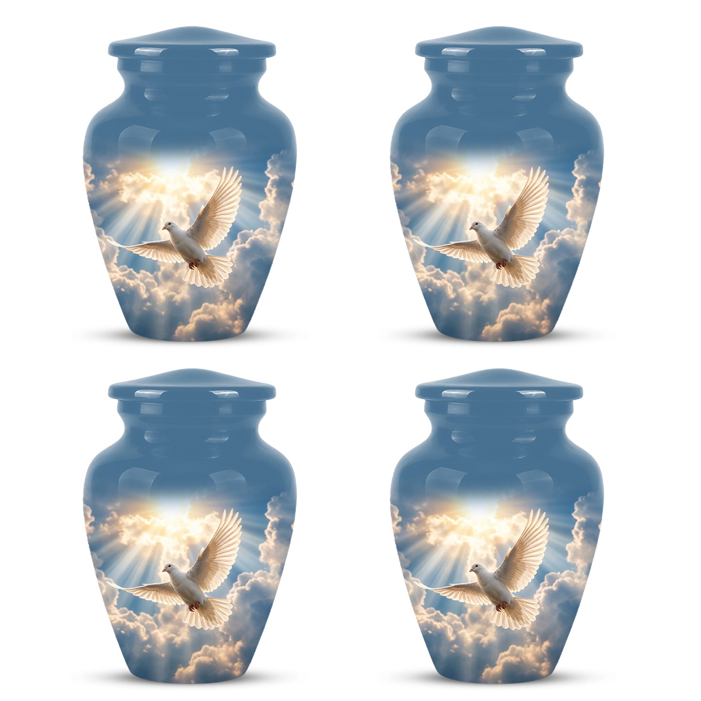 White Dove Bird Themed Urn - Custom Handcrafted Memorial Urns For Ashes