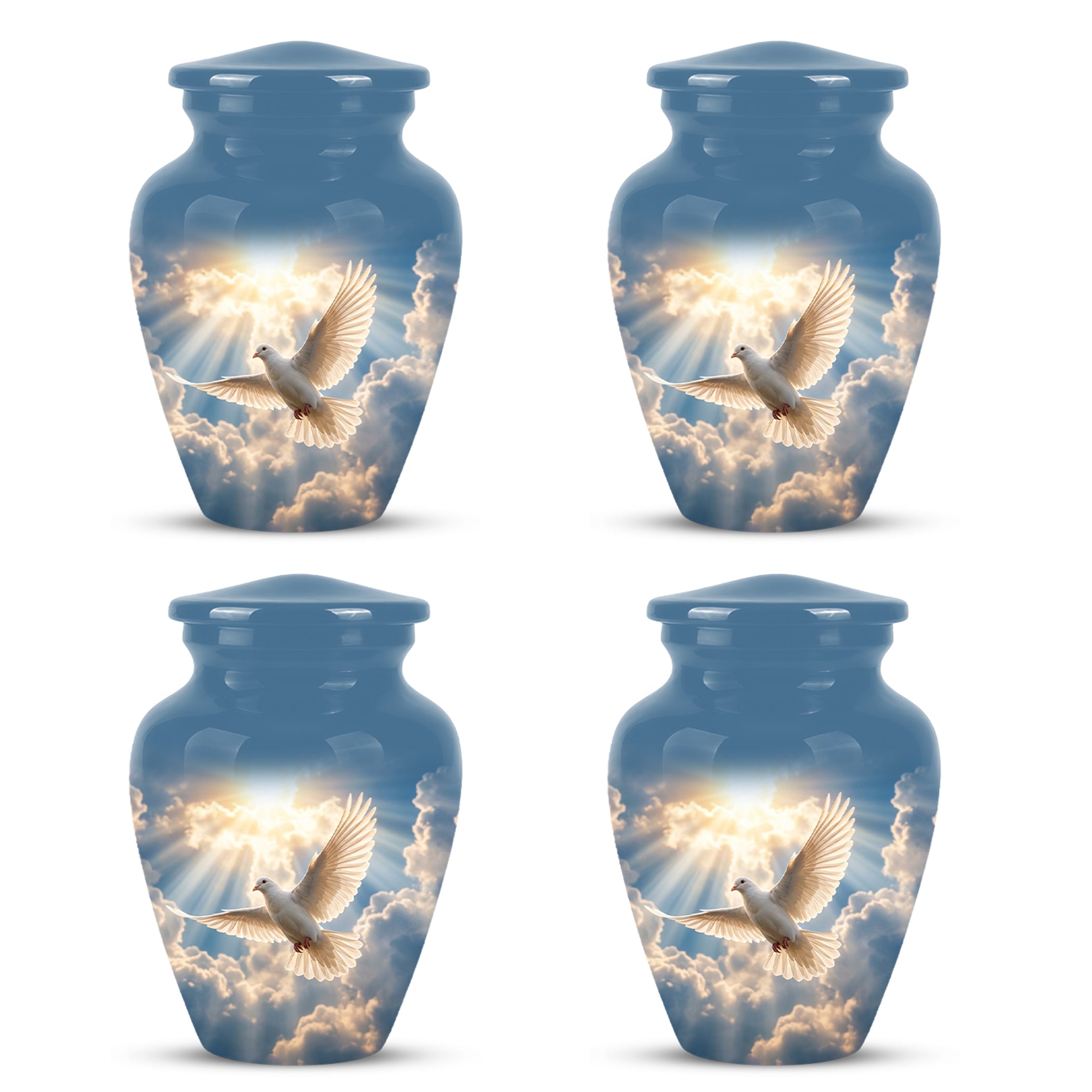 White Dove Bird Themed Urn - Custom Handcrafted Memorial Urns For Ashes