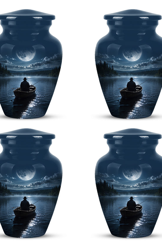 Fishing Memorial Urn - Affordable Night Fishing Themed Urns For Ashes