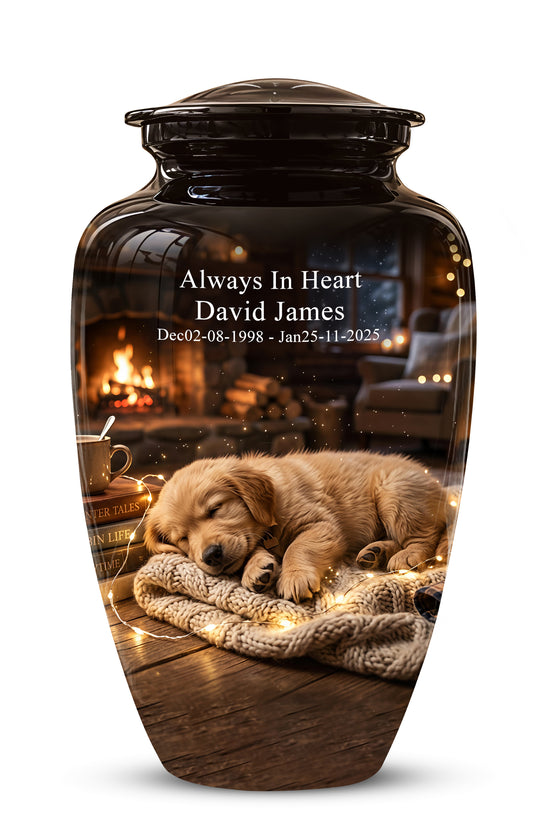 Dog Puppy Cremation Urn - Resting Eternal Memorial Urns For Pet Ashes