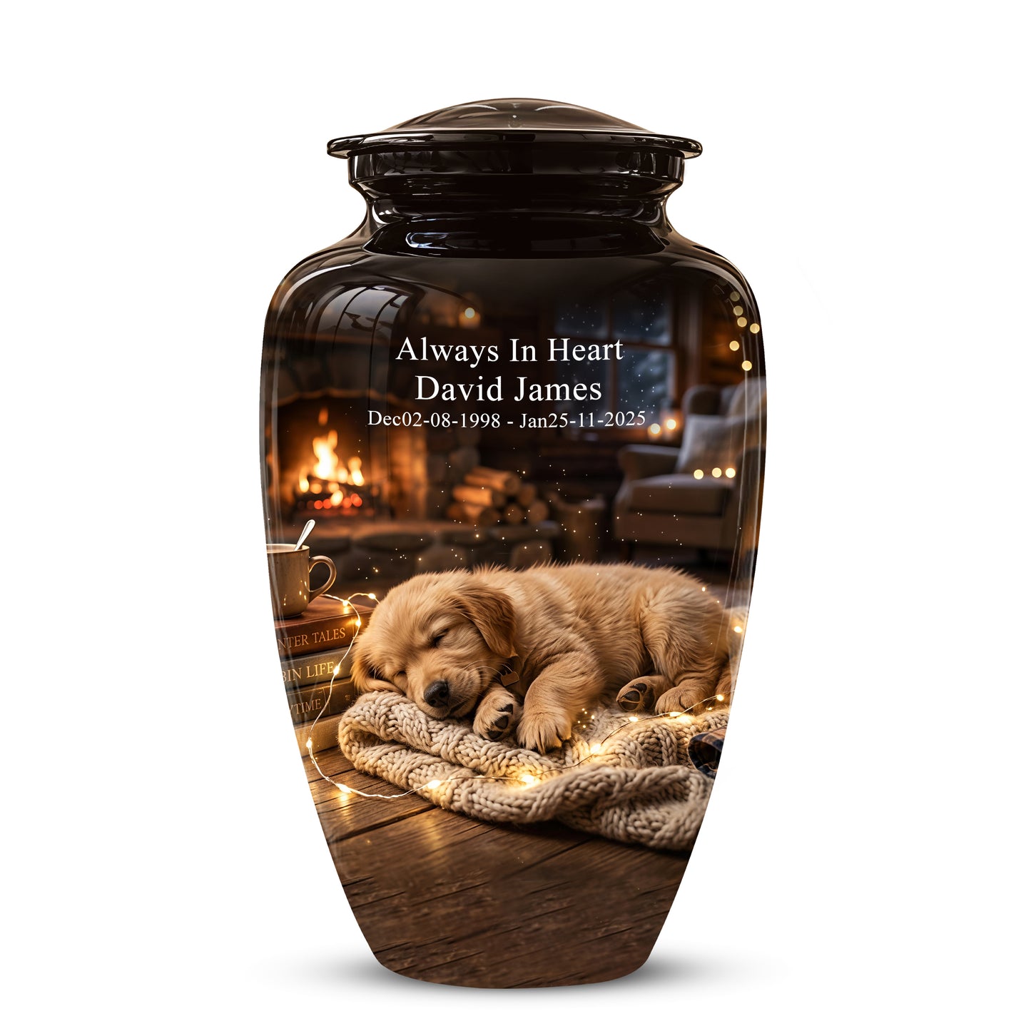 Dog Puppy Cremation Urn - Resting Eternal Memorial Urns For Pet Ashes