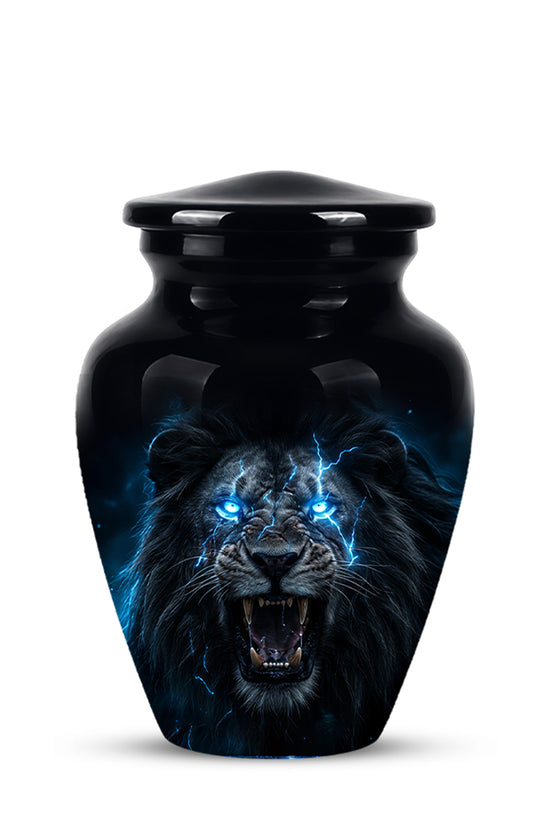 Black Lion Memorial Urns - Custom Handmade Burial Urns For Human Ashes