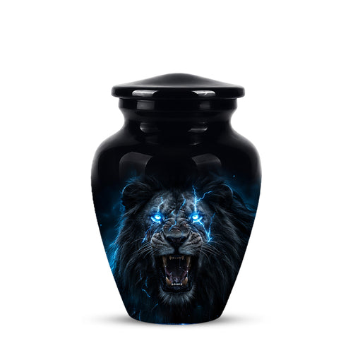 Black Lion Memorial Urns - Custom Handmade Burial Urns For Human Ashes