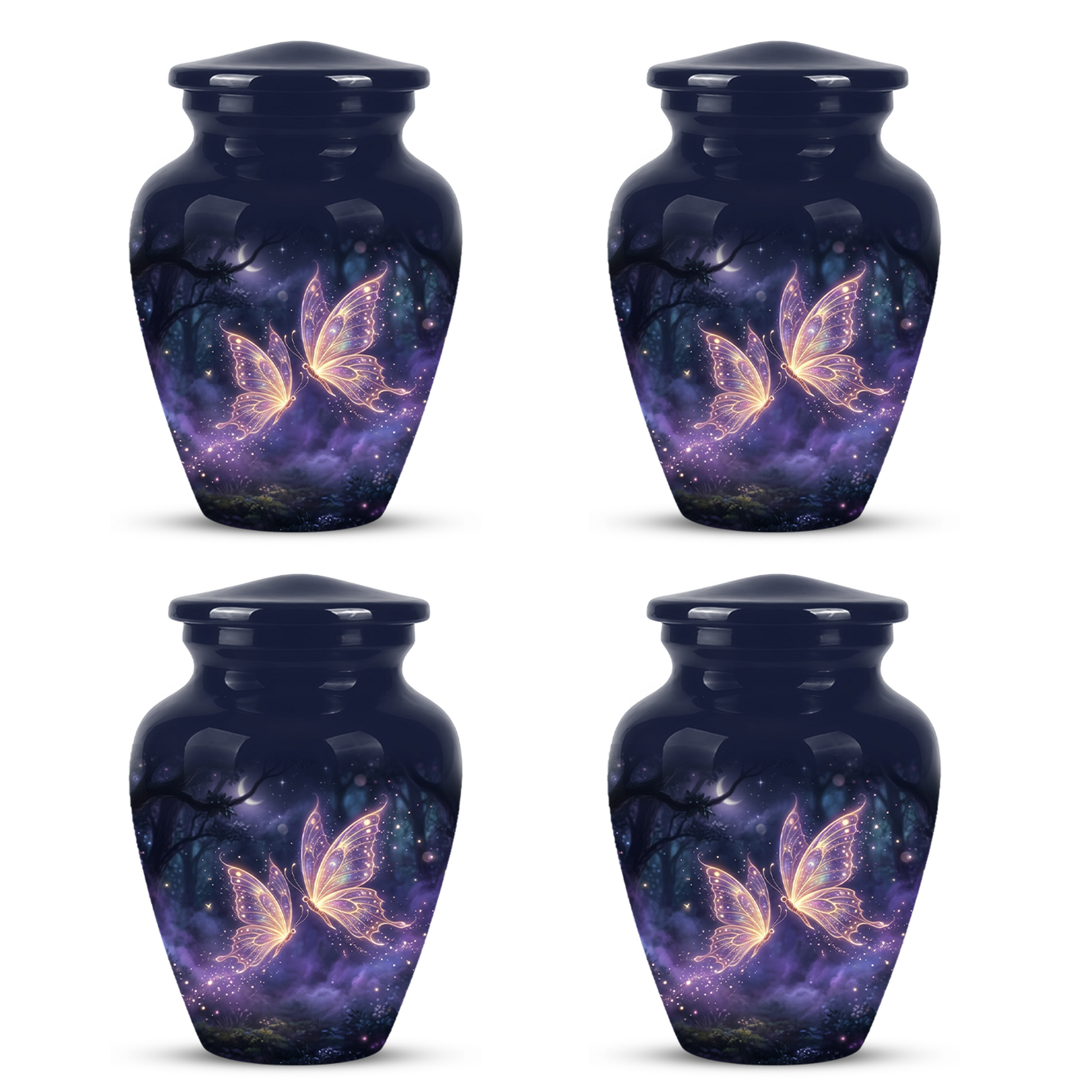 Purple Butterfly Cremation Urn - Beautiful Urns for Women Ashes