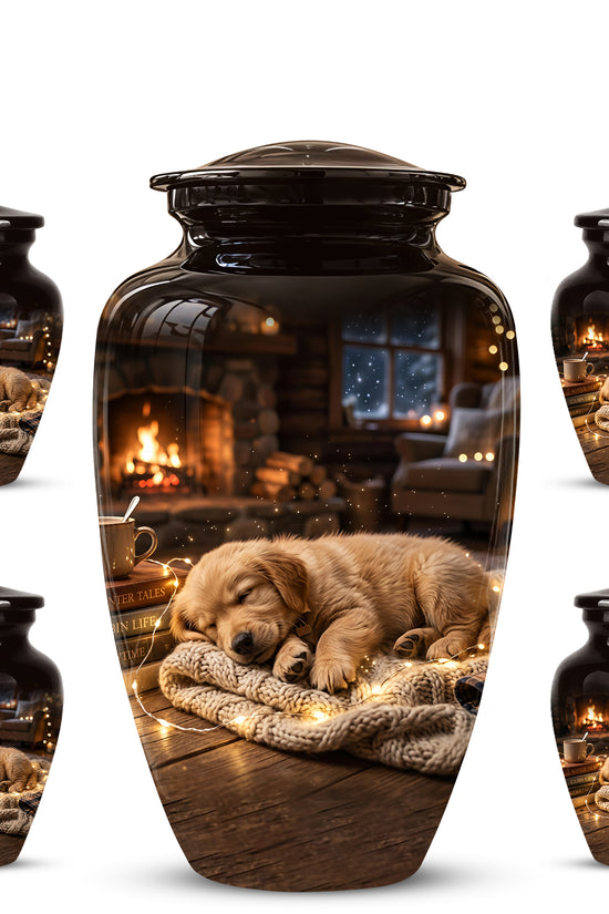 Dog Puppy Cremation Urn - Resting Eternal Memorial Urns For Pet Ashes