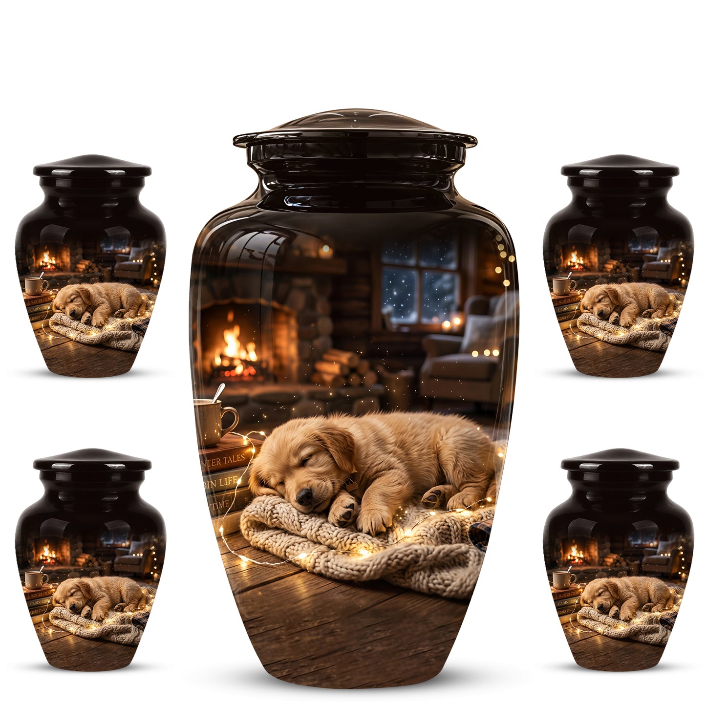 Dog Puppy Cremation Urn - Resting Eternal Memorial Urns For Pet Ashes