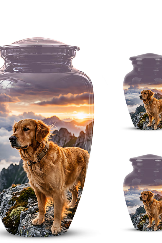Golden Retriever Themed Urn - Handcrafted Custom Urn For Pet Dog Ashes