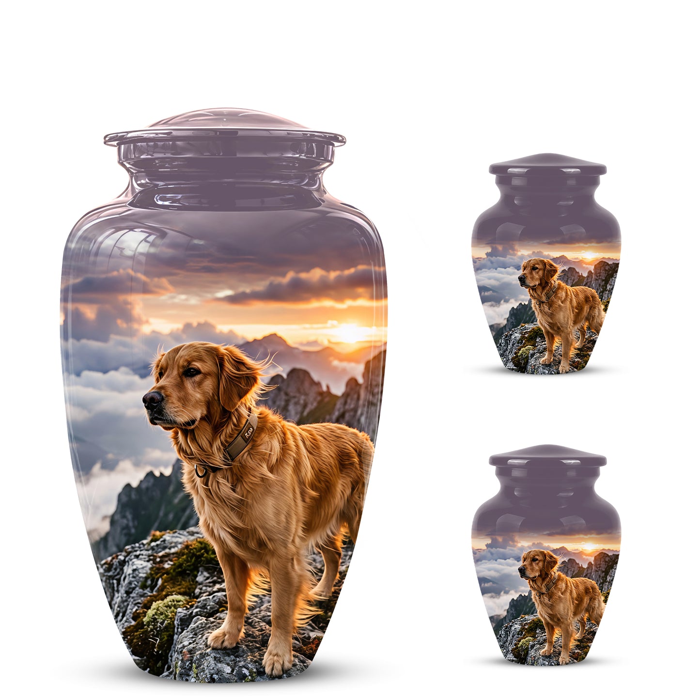 Golden Retriever Themed Urn - Handcrafted Custom Urn For Pet Dog Ashes