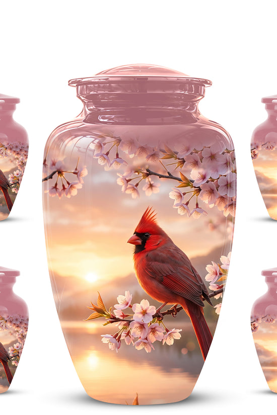 Cardinal Bird Themed Urn - Beautiful Memorial Urns For Spiritual Ashes