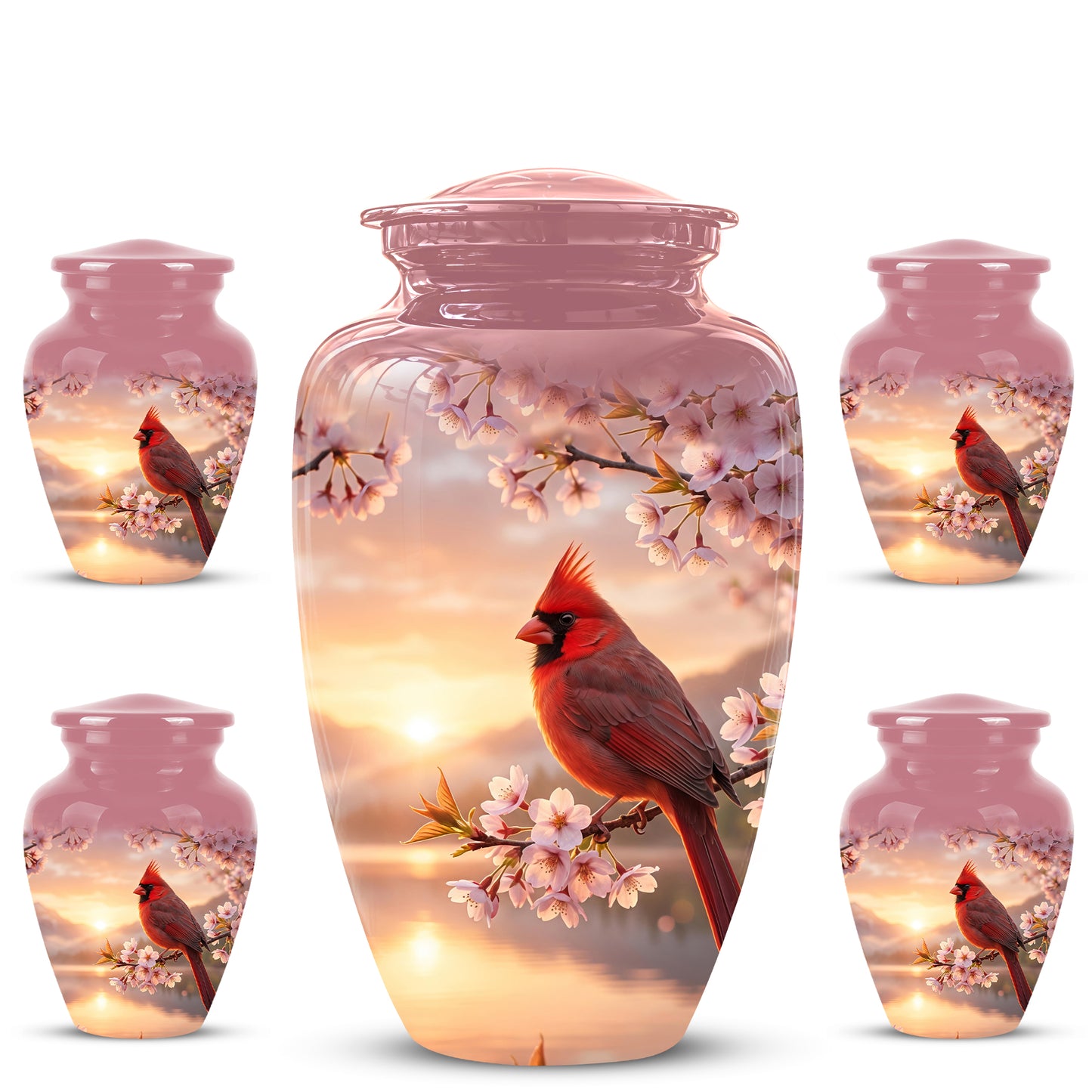 Cardinal Bird Themed Urn - Beautiful Memorial Urns For Spiritual Ashes