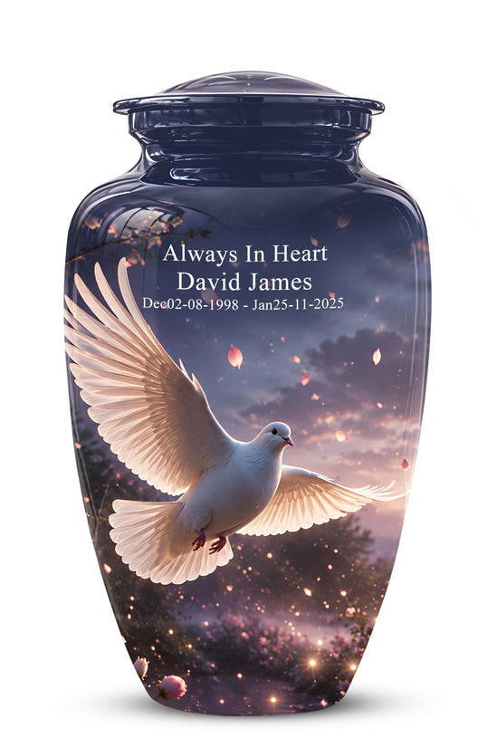 Flying White Dove Cremation Urn - Classic Memorial Urns For Adult Ashes