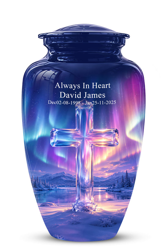 Celestial Cross Cremation Urn for Ashes – Peaceful Tribute Memorial Urn