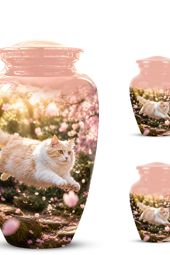Fluffy Cat Pet Cremation Urn - Beautiful Pet Memorial Urns For Ashes