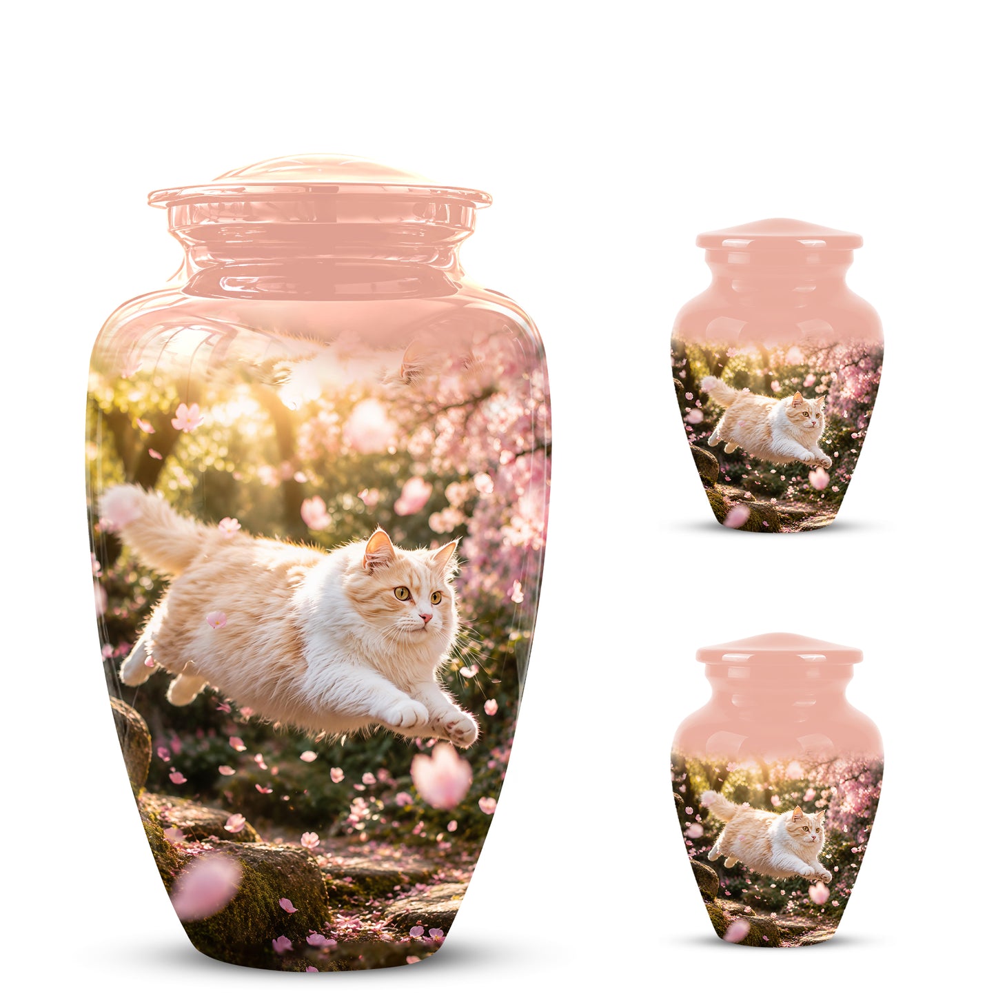 Fluffy Cat Pet Cremation Urn - Beautiful Pet Memorial Urns For Ashes