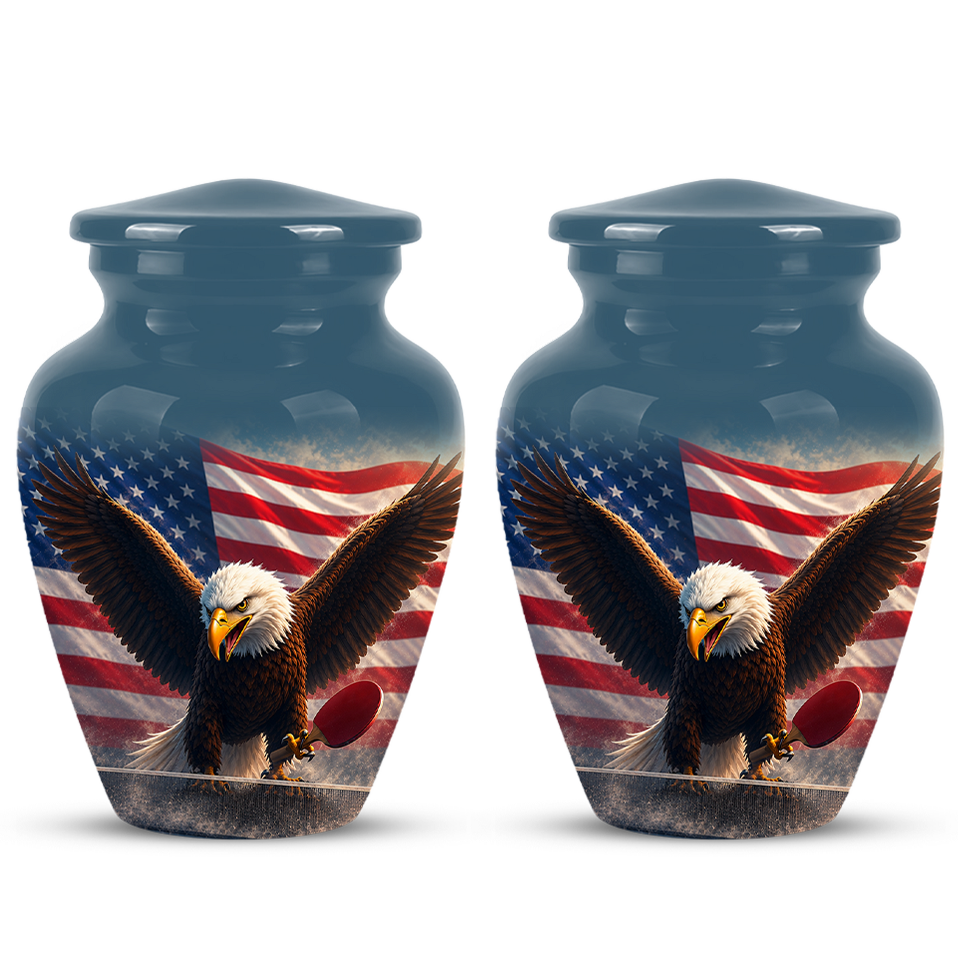Flying Eagle With American Flag Urn - Patriotic Funeral Memorial Urns