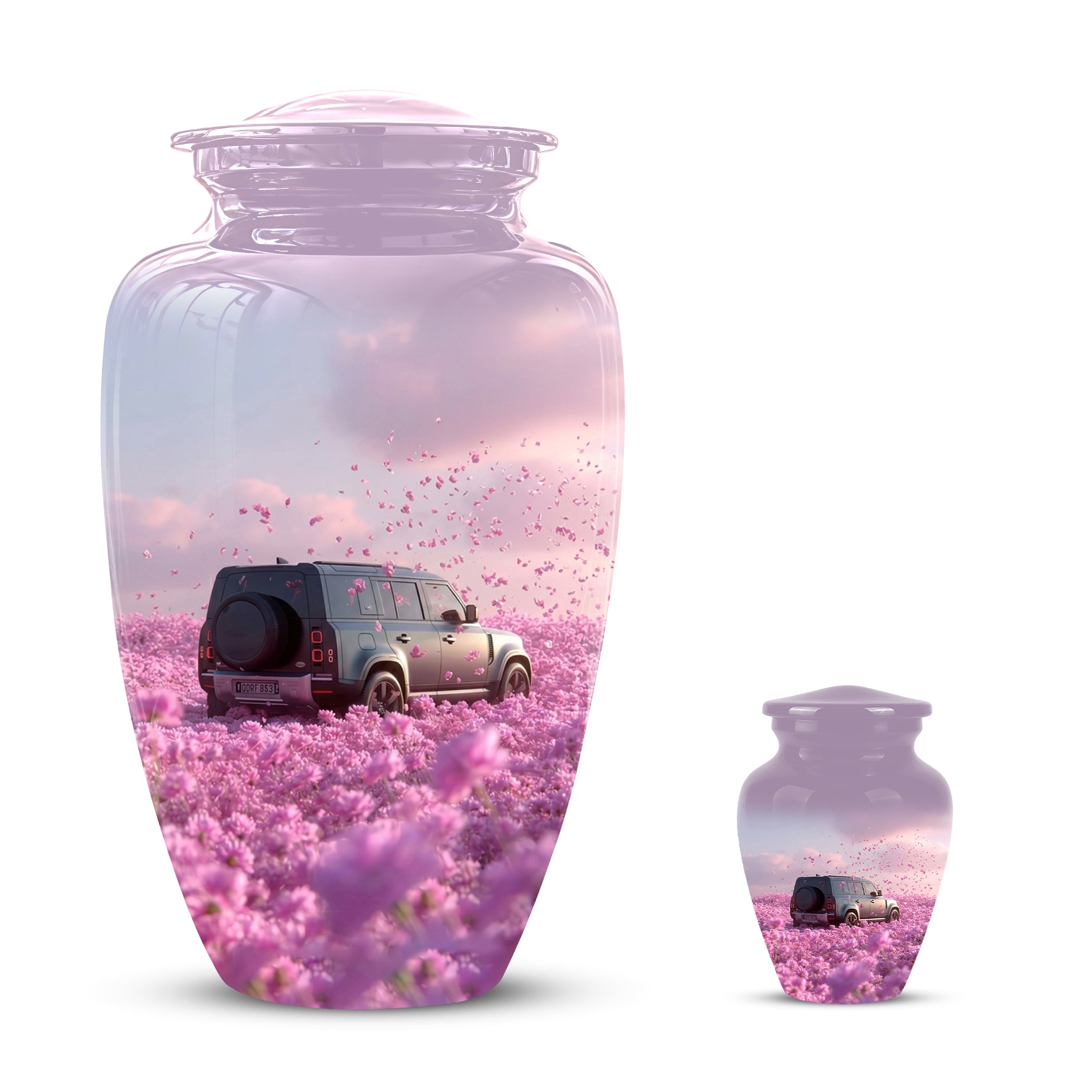 Personalized Car Cremation Urn - Pink Memorial Urns For Women Ashes