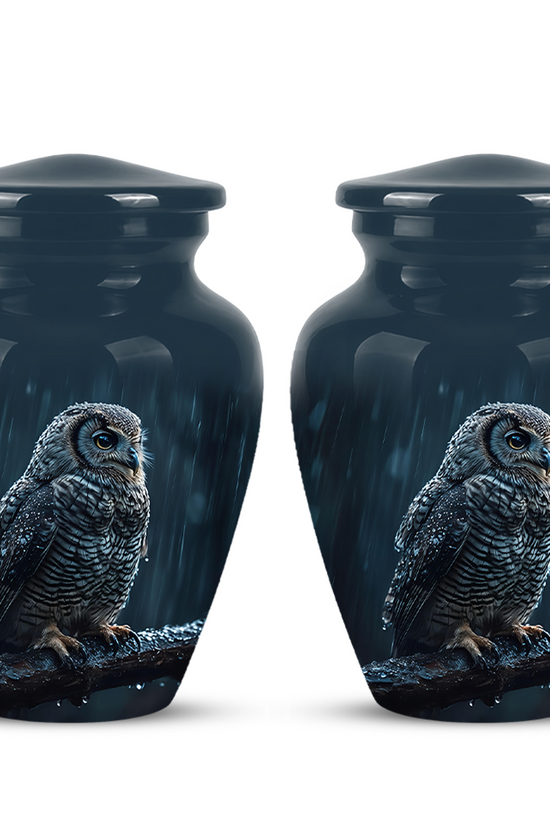 Snowy Owl Cremation Urn - Night Owl Burial Urns For Human Ashes