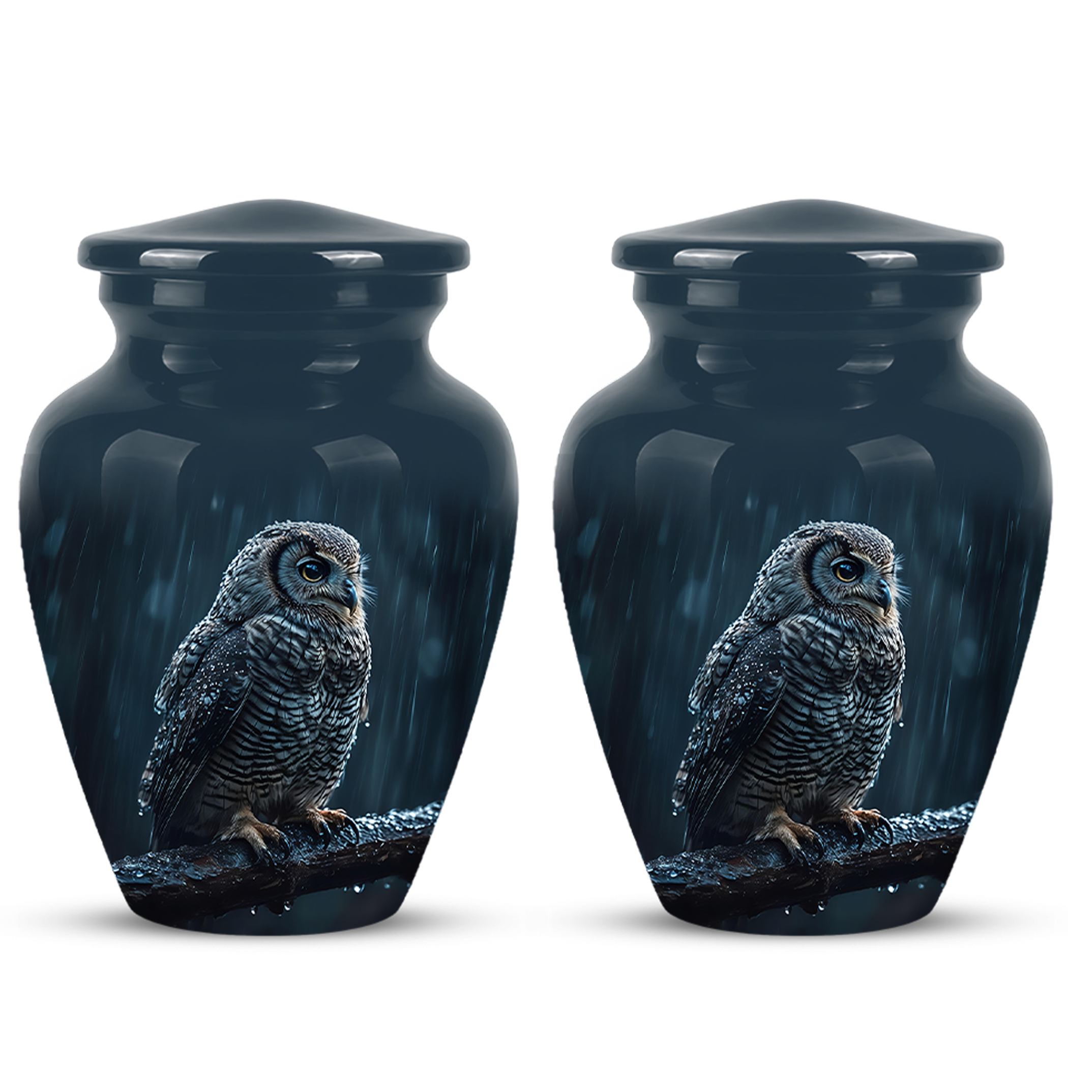 Snowy Owl Cremation Urn - Night Owl Burial Urns For Human Ashes