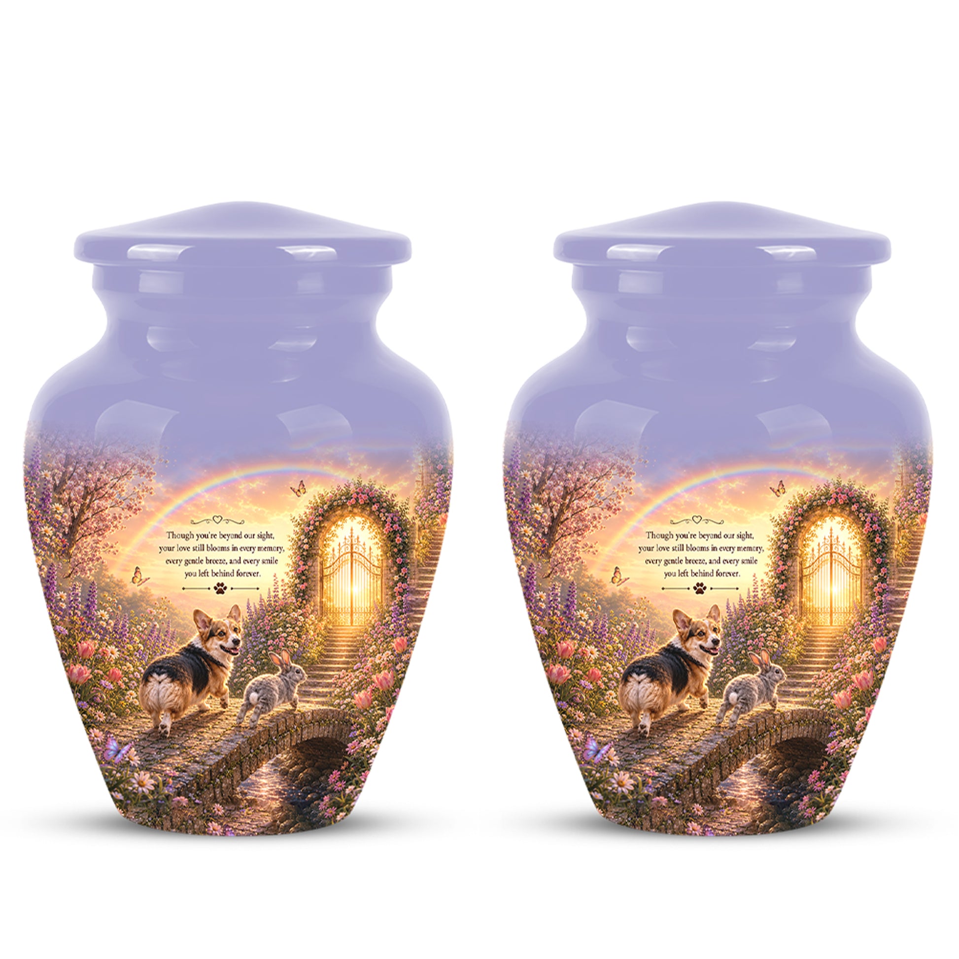 Rainbow Bridge Pet Memorial Urn – Personalized Urn For Dog & Cat