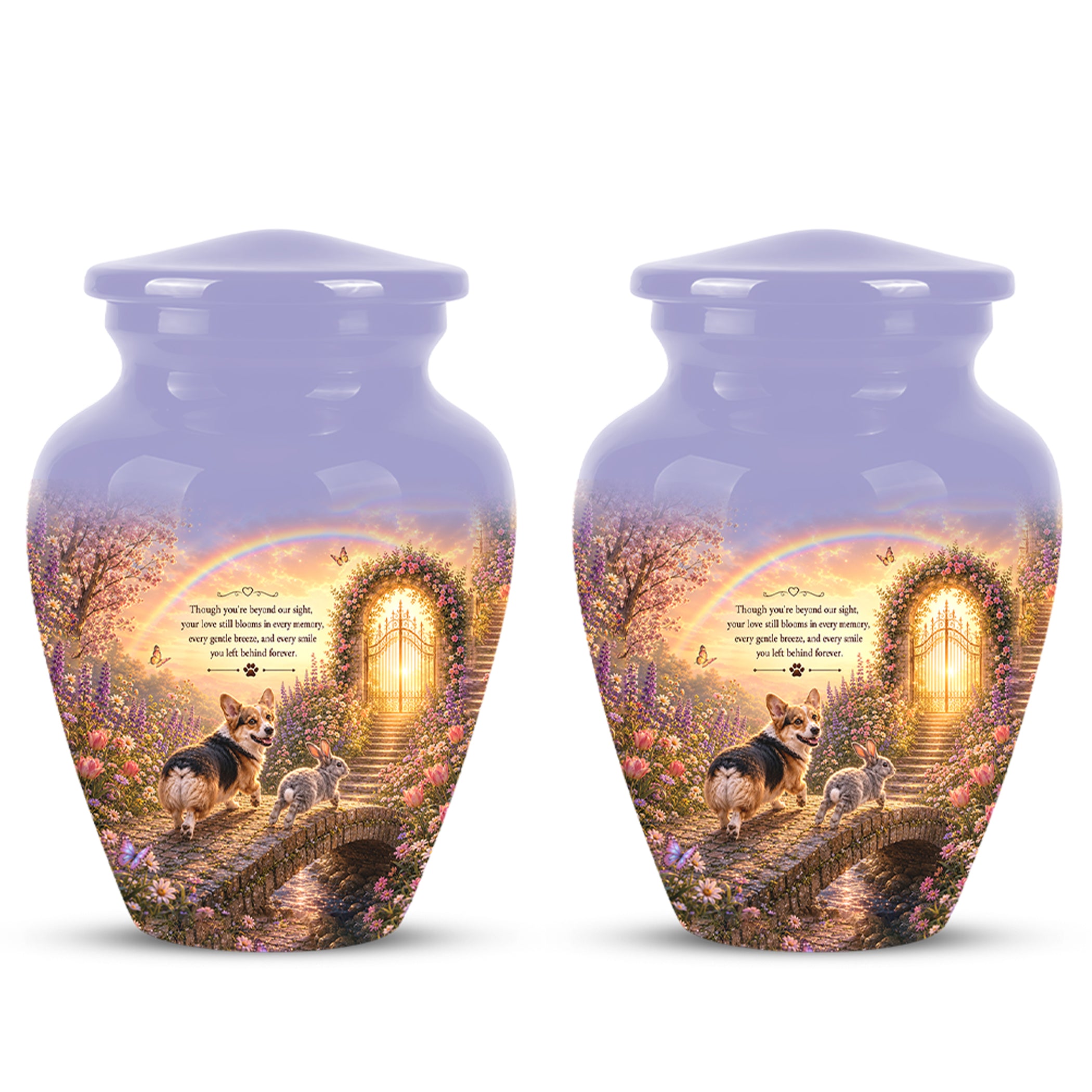 Rainbow Bridge Pet Memorial Urn – Personalized Urn For Dog & Cat