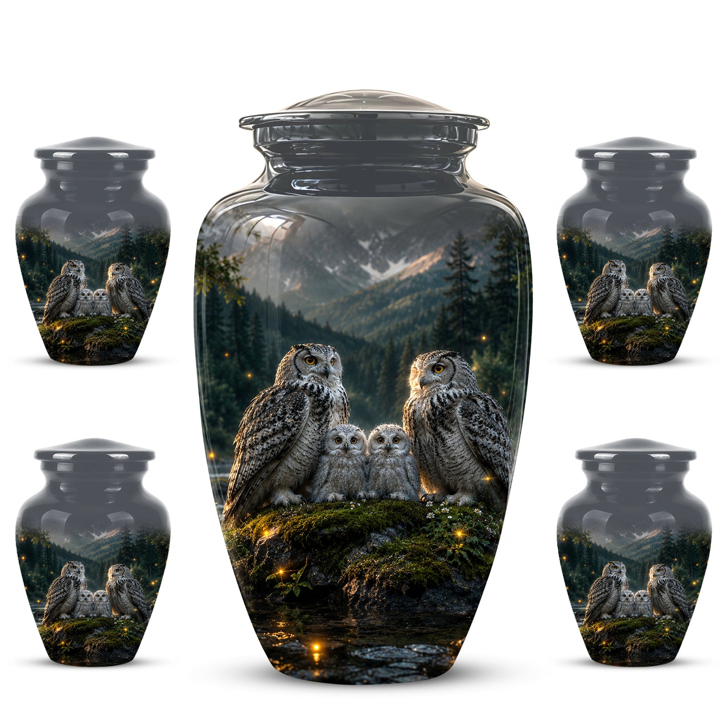 Owl Family Cremation Urn for Ashes – Beautifully Custom Memorial Urn