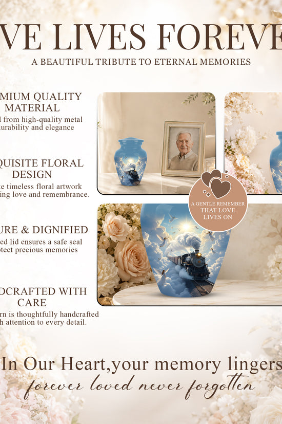 Heavenly Train Cremation Urn – Angel Clouds Memorial Urns For Ashes