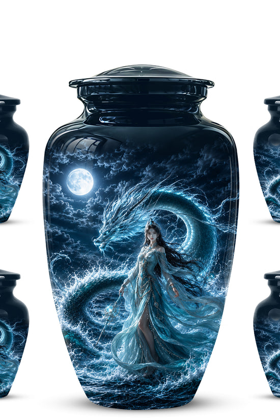 Celestial Dragon & Goddess Cremation Urn - Custom Handmade Adult Urns