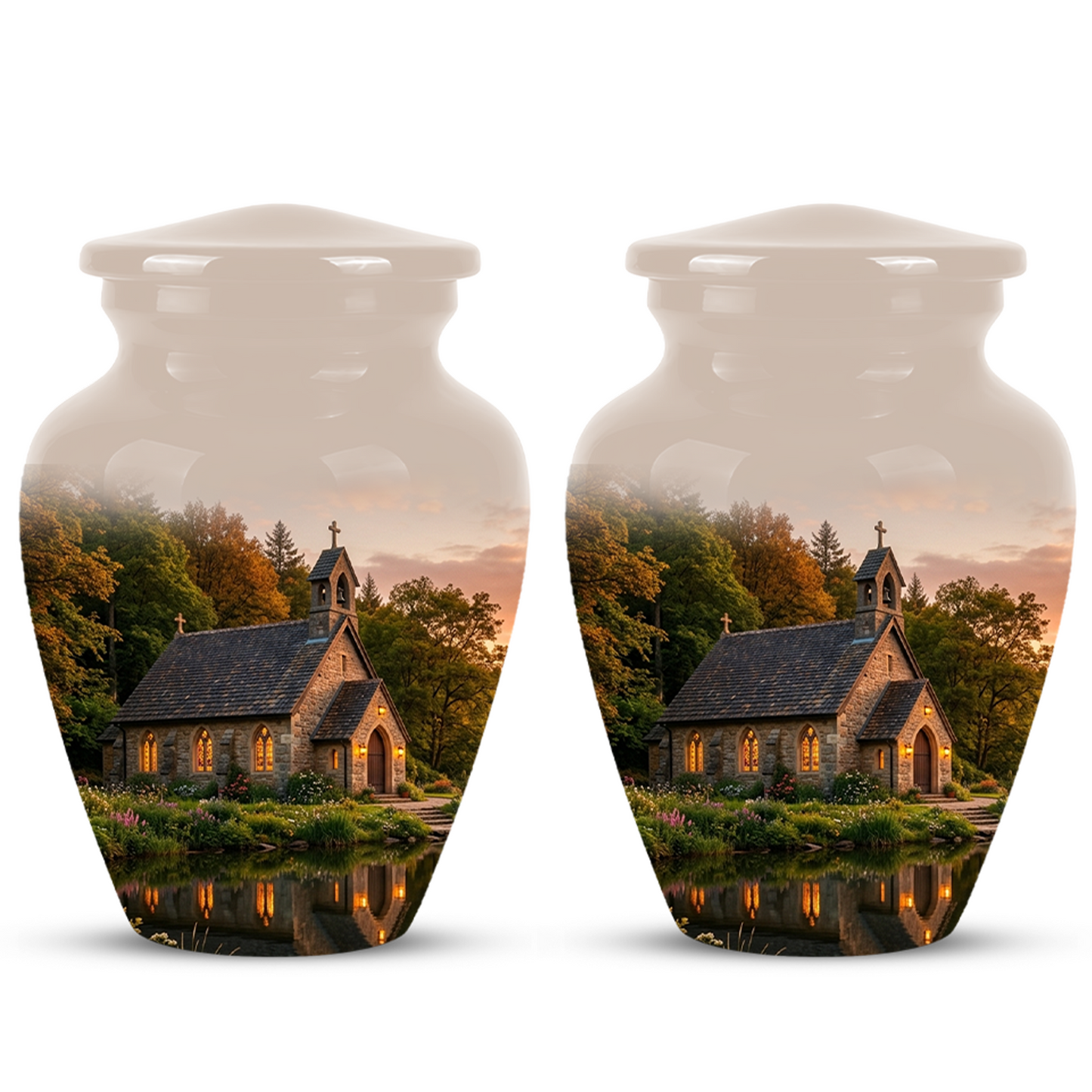 Christian Church Cross Burial Urn - Spiritual Burial Urns For Human Ashes