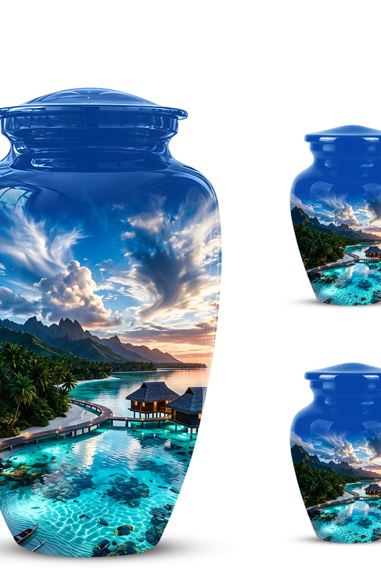 Beach Themed Cremation Urn - Personalized Burial Urns For Human Ashes
