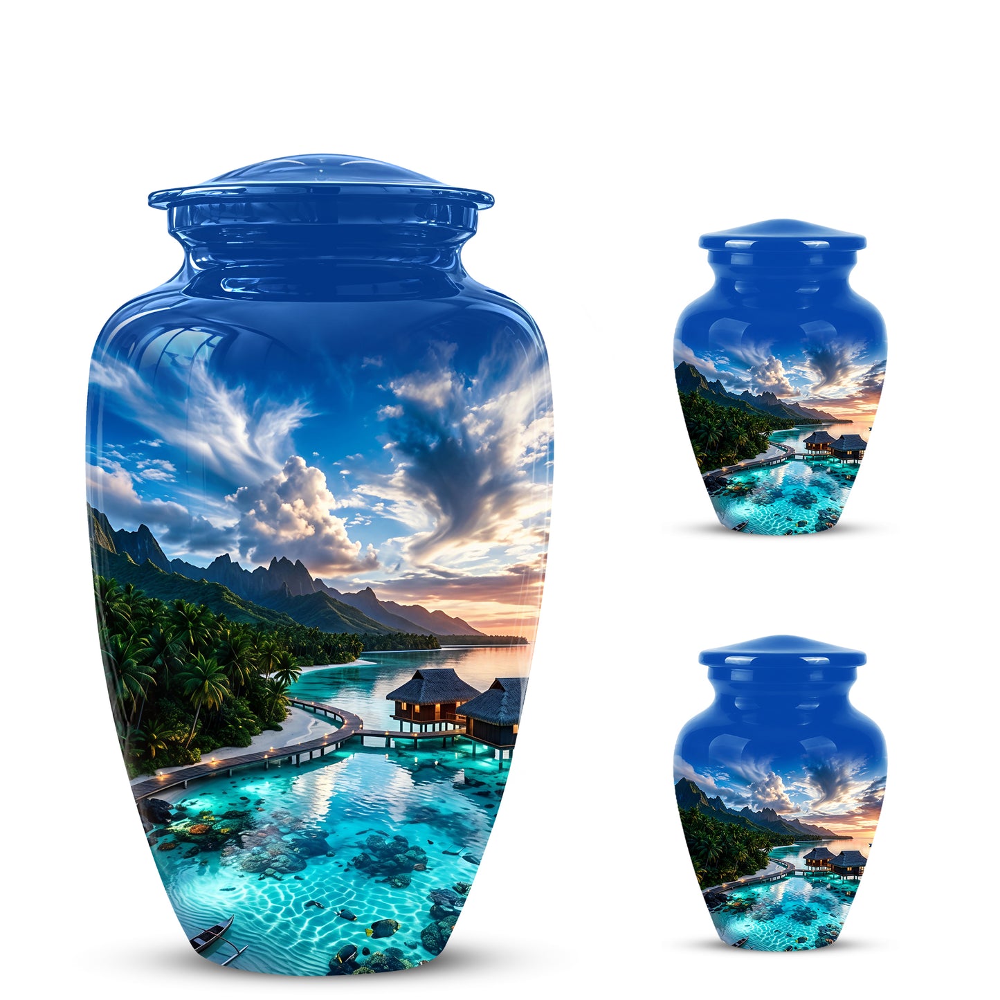 Beach Themed Cremation Urn - Personalized Burial Urns For Human Ashes