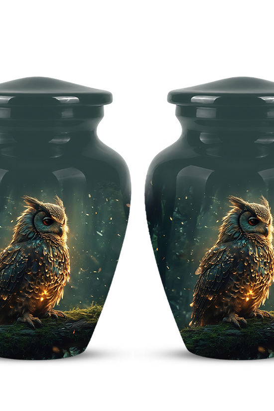 Mystical Owl Cremation Urn - Green Burial Urns For Human Ashes