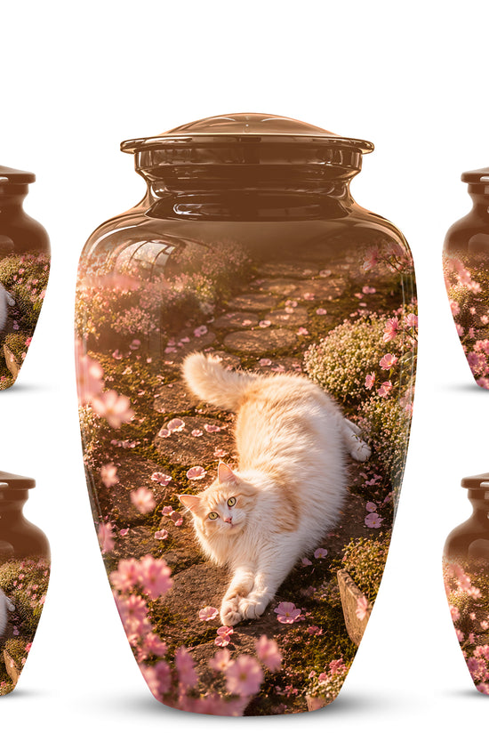 Fluffy Cat Cremation Urn - Custom Burial Memorial Urns On Sale