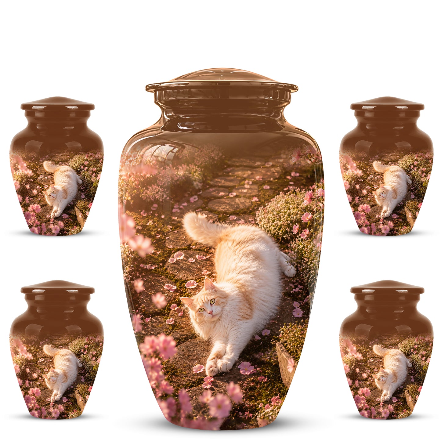Fluffy Cat Cremation Urn - Custom Burial Memorial Urns On Sale