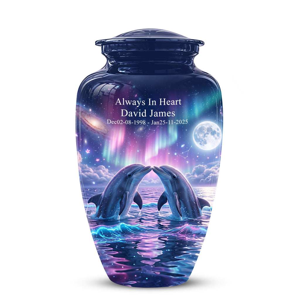 Twin Dolphin Memorial Urn - Beautiful Cremation Urns For Women Ashes