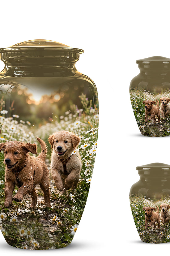 Playful Dog Puppy Urn - Personalized Memorial Urns For Pet Ashes