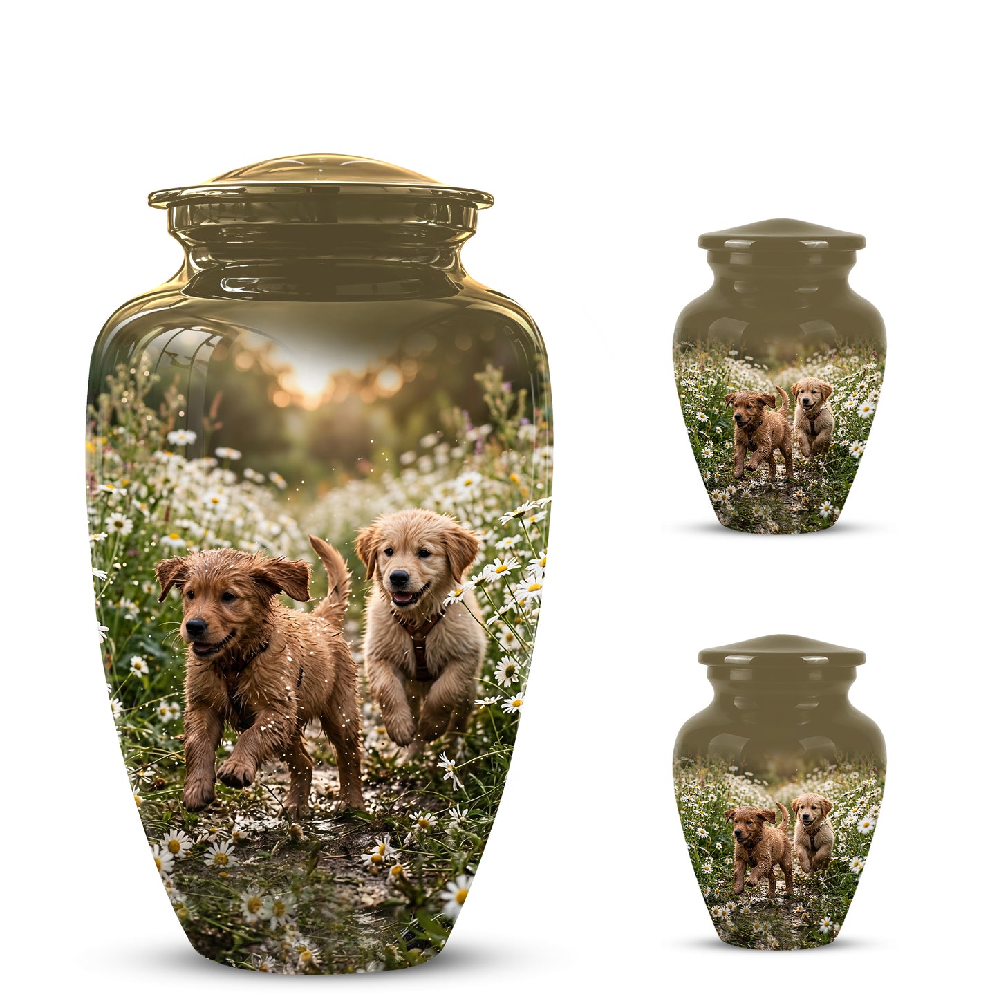 Playful Dog Puppy Urn - Personalized Memorial Urns For Pet Ashes