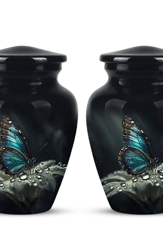 Blue Morpho Butterfly Cremation Urn - Beautiful Burial Urns For Mom Ashes