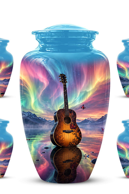 Guitar Aurora Borealis Urn - Classic Memorial Urns For Music Lovers