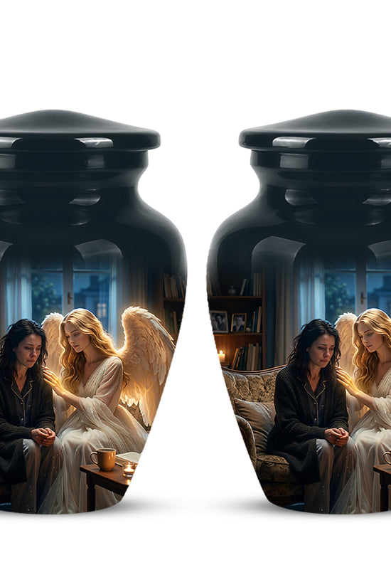 Black Angel Burial Urns - Personalized Memorial Urns For Mother Ashes
