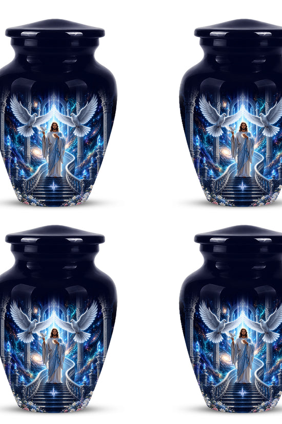 Jesus & White Dove Cremation Urn - Custom Spiritual Urns On Wholesale Price