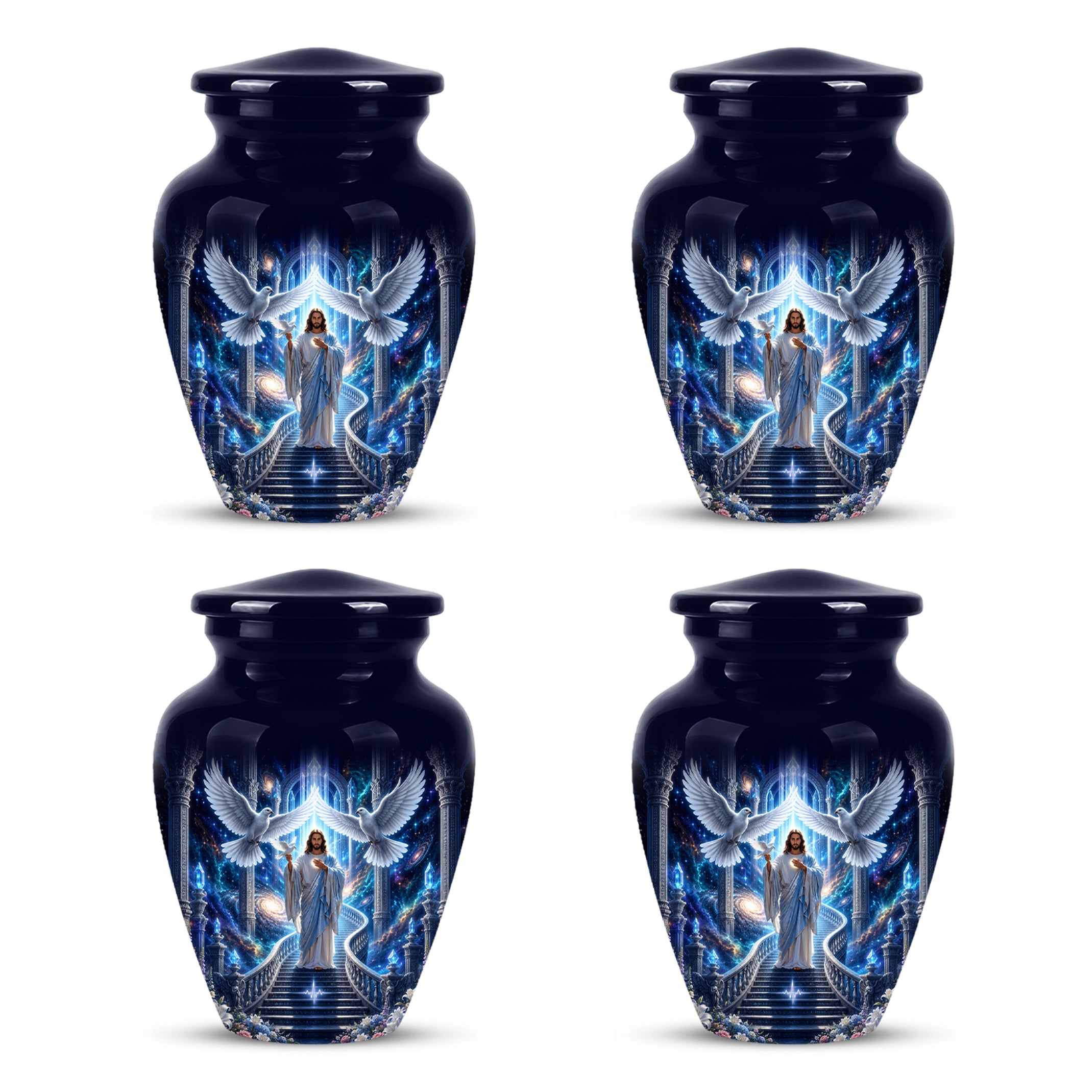 Jesus & White Dove Cremation Urn - Custom Spiritual Urns On Wholesale Price