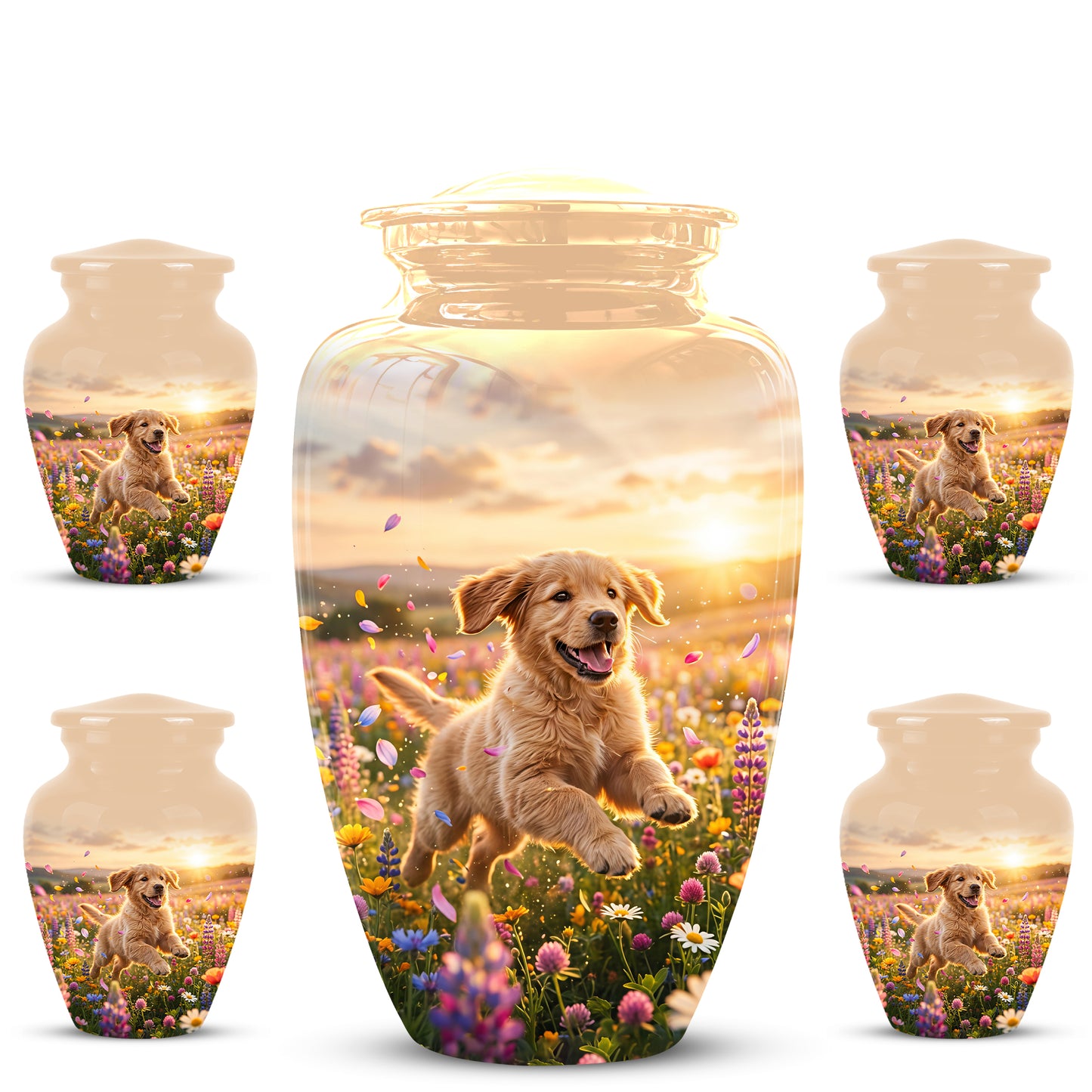 Playing Puppy Cremation Urn - Custom Memorial Urns For Pet Dog Ashes