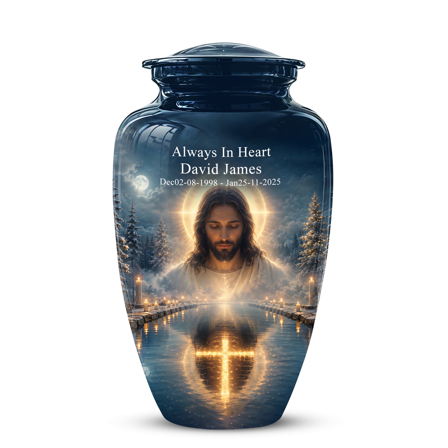 Divine Jesus Cremation Urn for Ashes – Christian Cross Memorial Urn