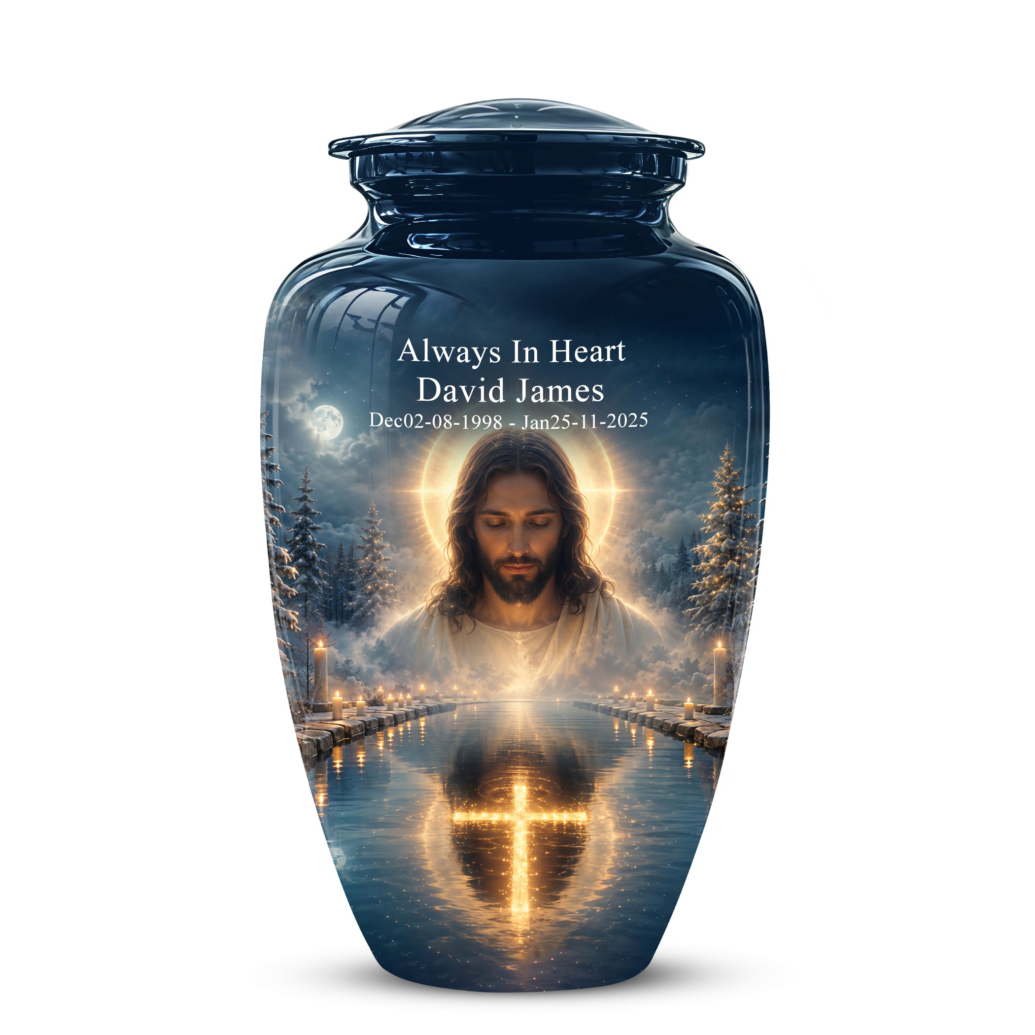 Divine Jesus Cremation Urn for Ashes – Christian Cross Memorial Urn