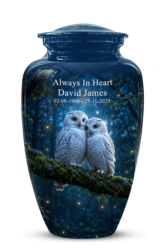 Starry Night Couple Owl Funeral Urn - Owl Funeral Urns For Loved Ones