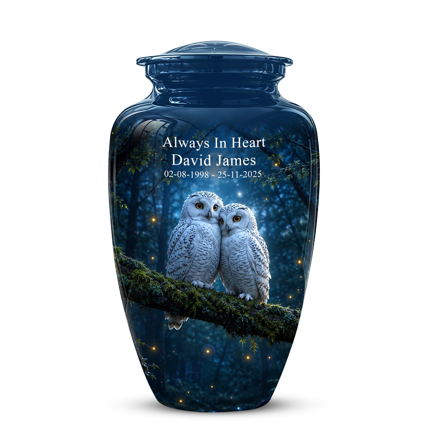 Starry Night Couple Owl Funeral Urn - Owl Funeral Urns For Loved Ones